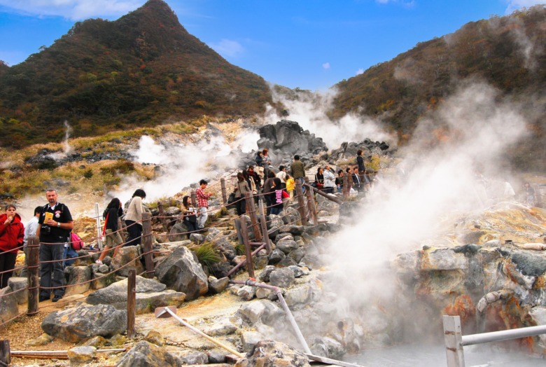 Oowakudani, a large volcanic fumarole that symbolizes Hakone Onsen