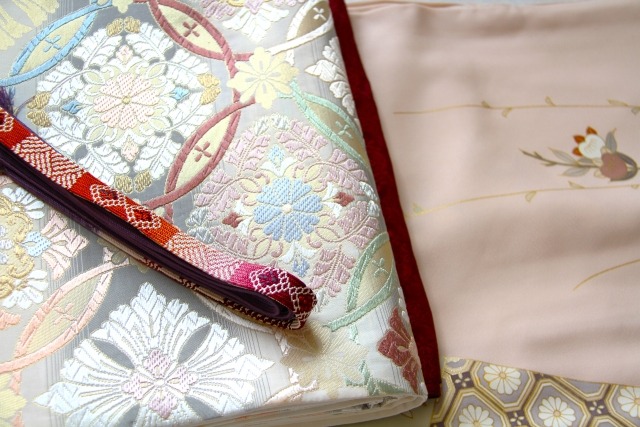 Nishijin brocade square clasp purse/coin purse with lining, size M.